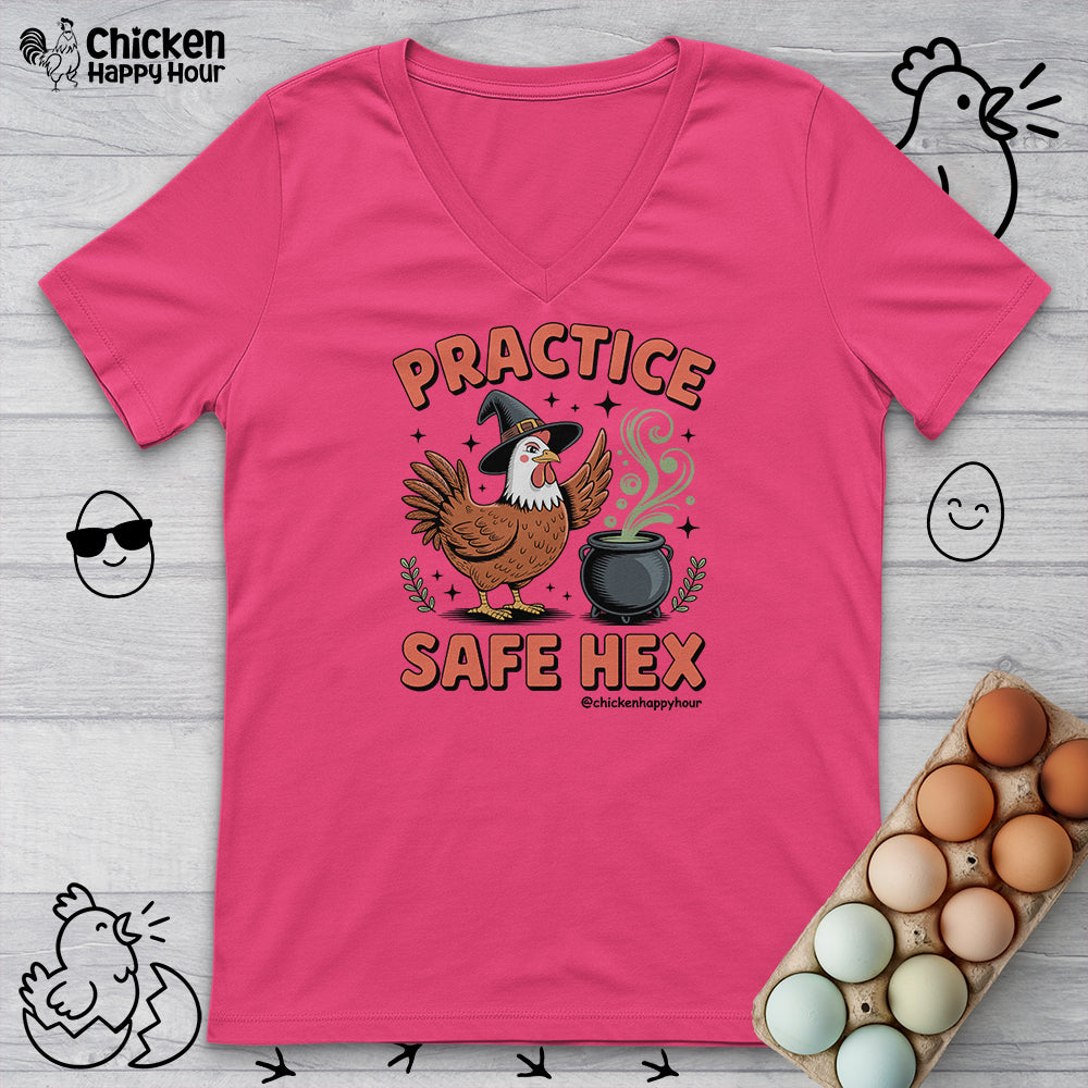 Practice Safe Hex V-Neck Tee