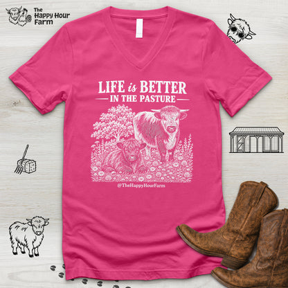 Life Is Better in the Pasture V-Neck Tee