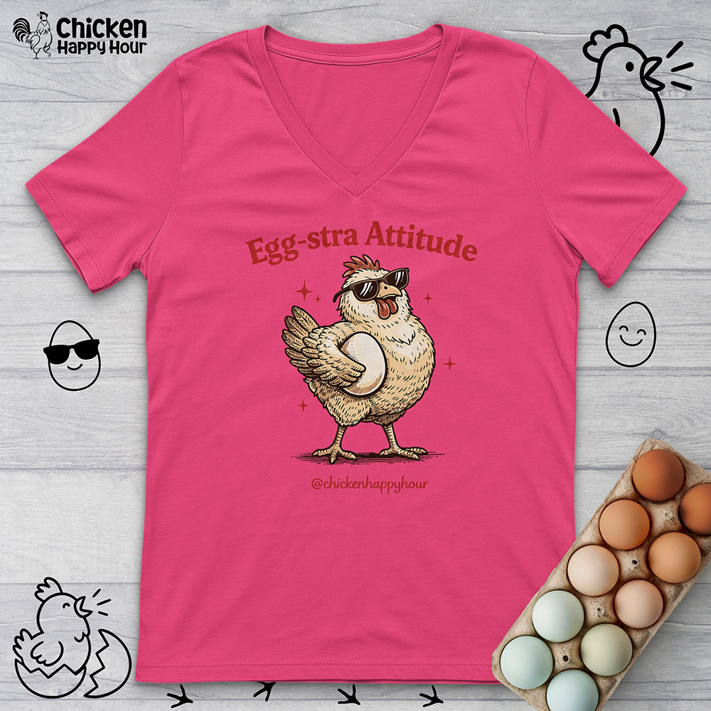 Egg-stra Attitude V-Neck Tee