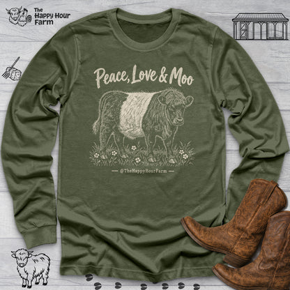 Peace, Love & Moo Long Sleeve