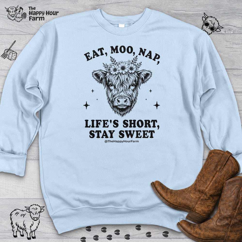 Eat, Moo, Nap Sweatshirt