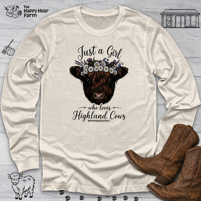 Just a Girl Who Love Highland Cow Long Sleeve