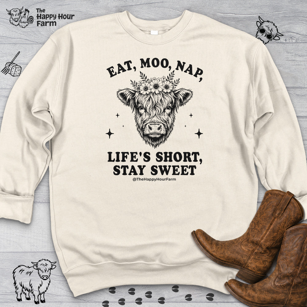 Eat, Moo, Nap Sweatshirt