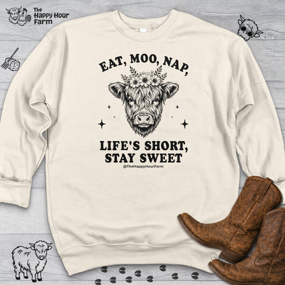 Eat, Moo, Nap Sweatshirt