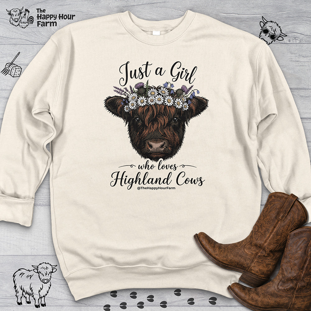 Just a Girl Who Love Highland Cow Sweatshirt