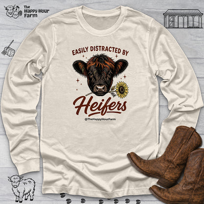 Easily Distracted by Heifer Long Sleeve