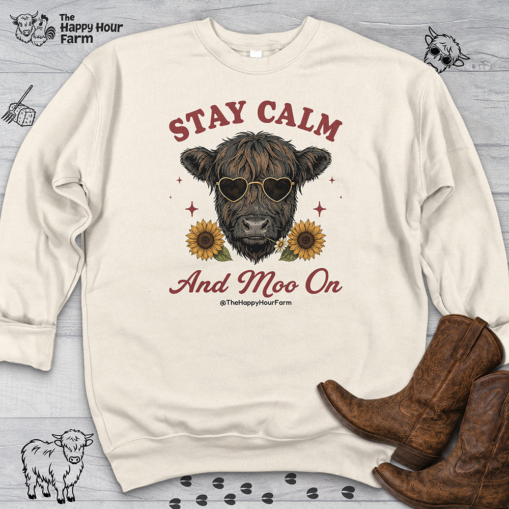 Stay Calm And Moo On Sweatshirt
