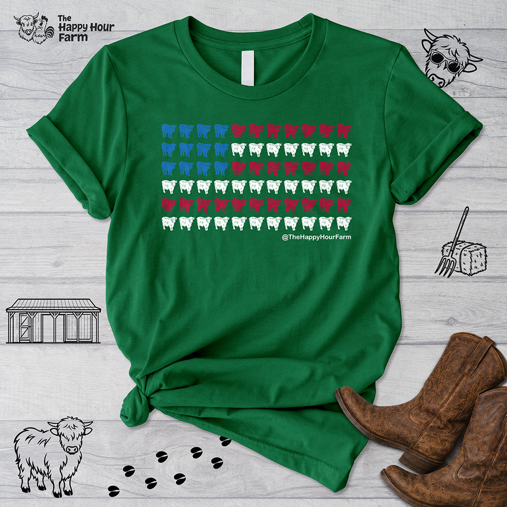 American Flag Cows Unisex Tee