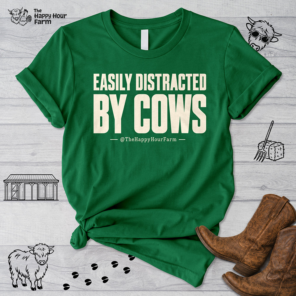 Easily Distracted by Cows Unisex Tee