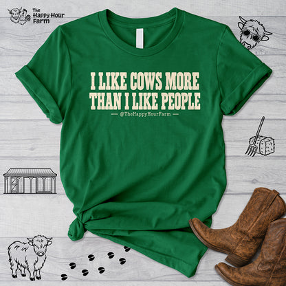 I Like Cows More Than People Unisex Tee