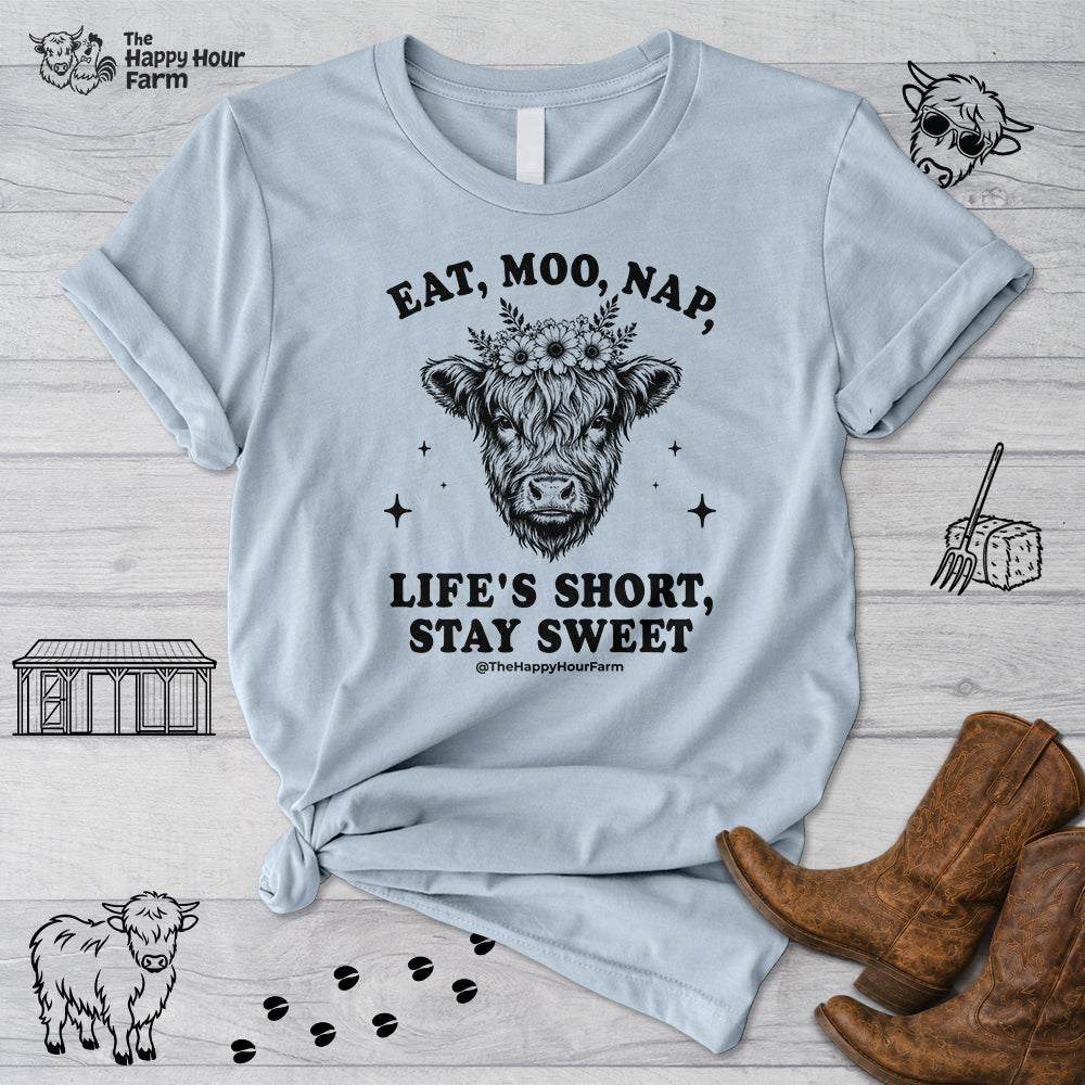 Eat, Moo, Nap Unisex Tee