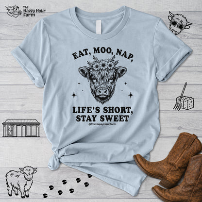 Eat, Moo, Nap Unisex Tee