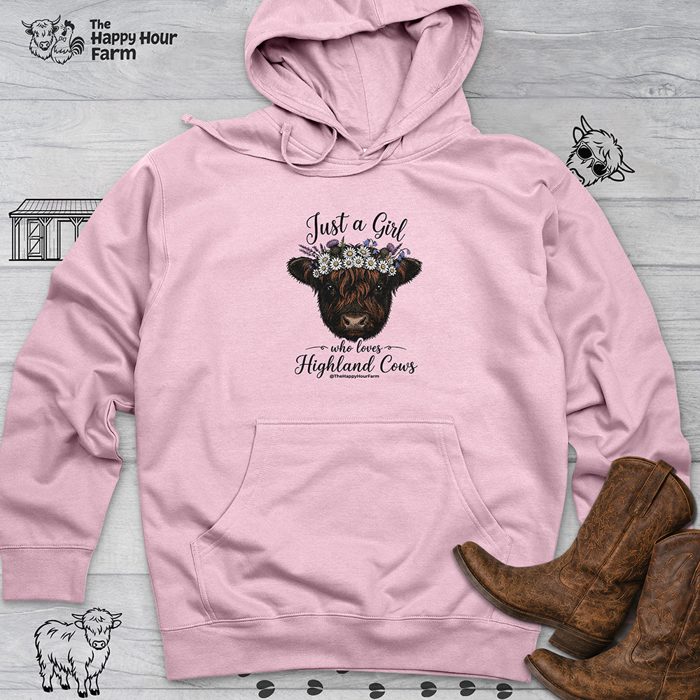 Just a Girl Who Love Highland Cow Hooded Sweatshirt