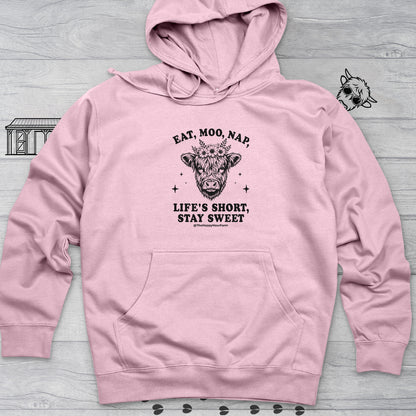 Eat, Moo, Nap Hooded Sweatshirt