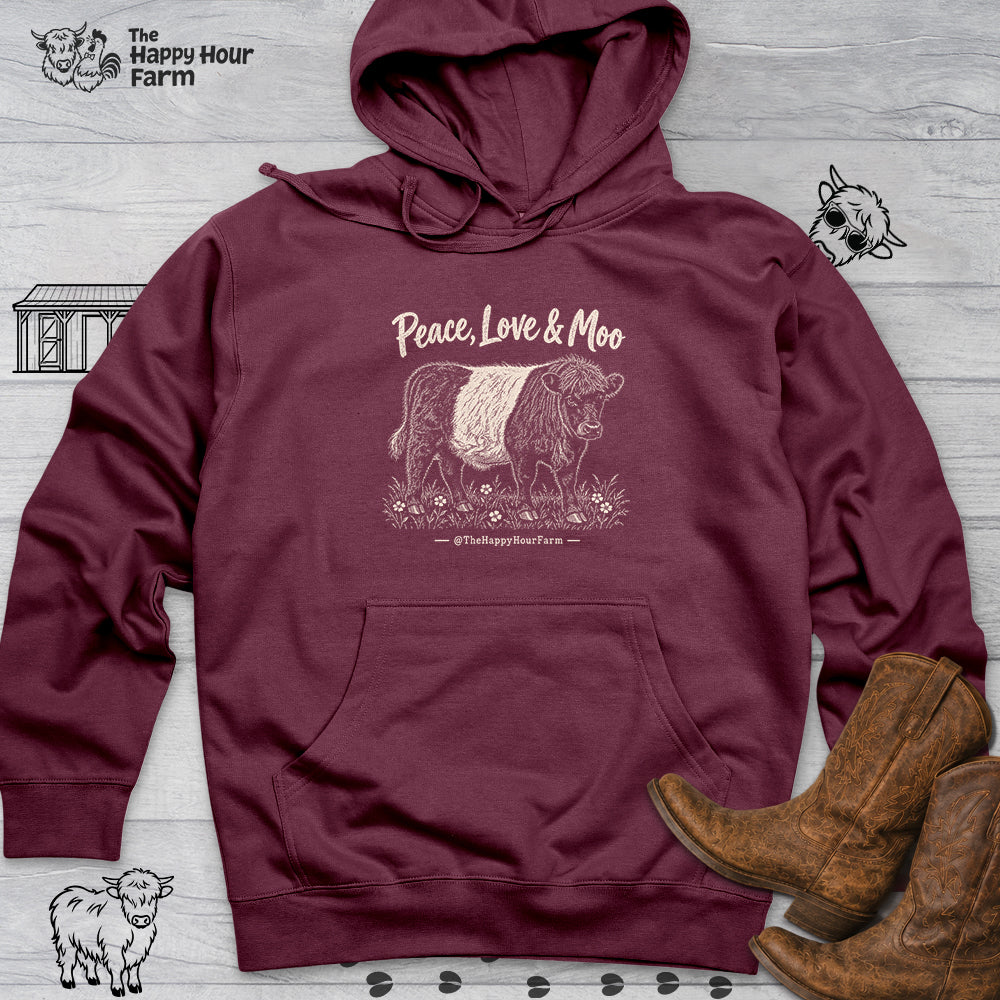 Peace, Love & Moo Hooded Sweatshirt