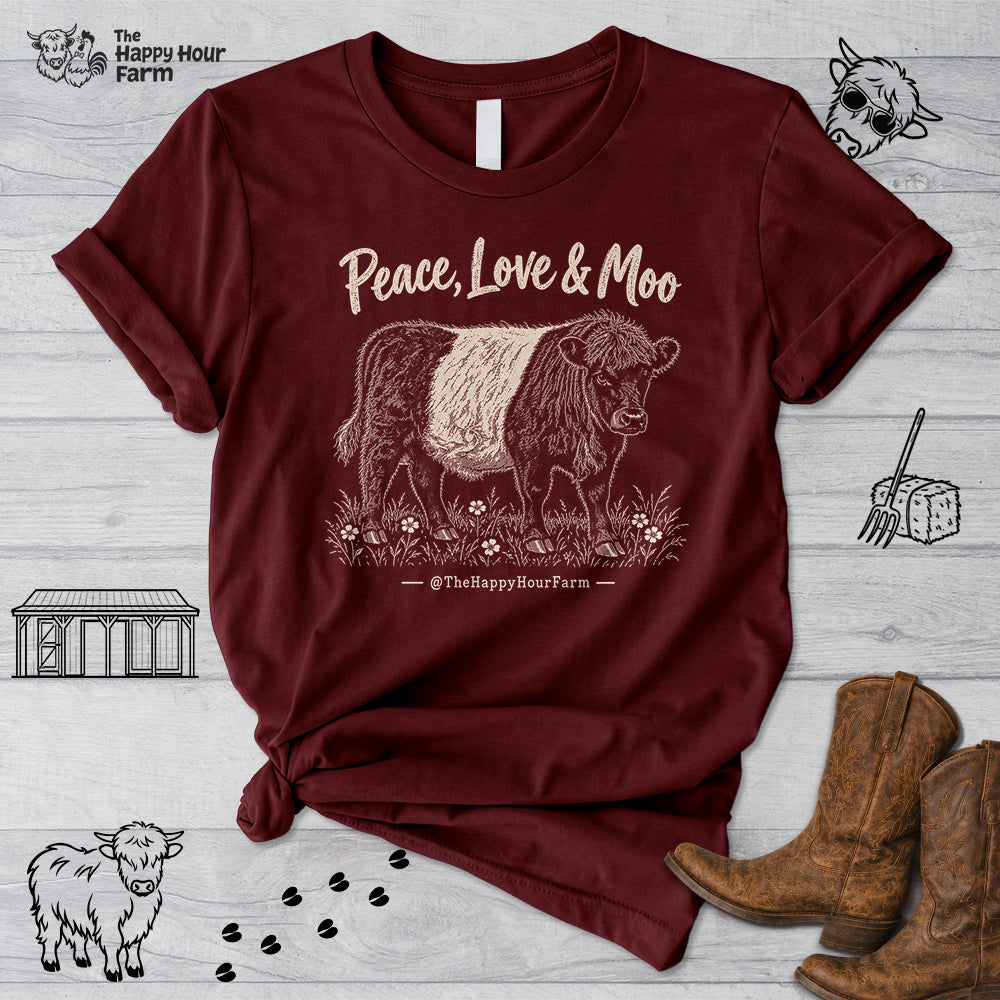 Peace, Love & Moo Unisex Tee