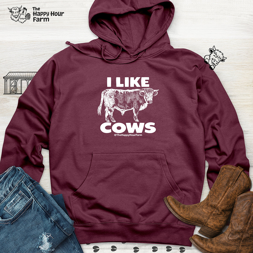 I Like Cows Hooded Sweatshirt