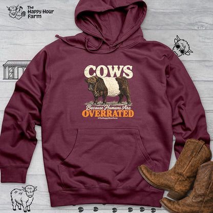 Cows Because Humans Are Overrated Hooded Sweatshirt