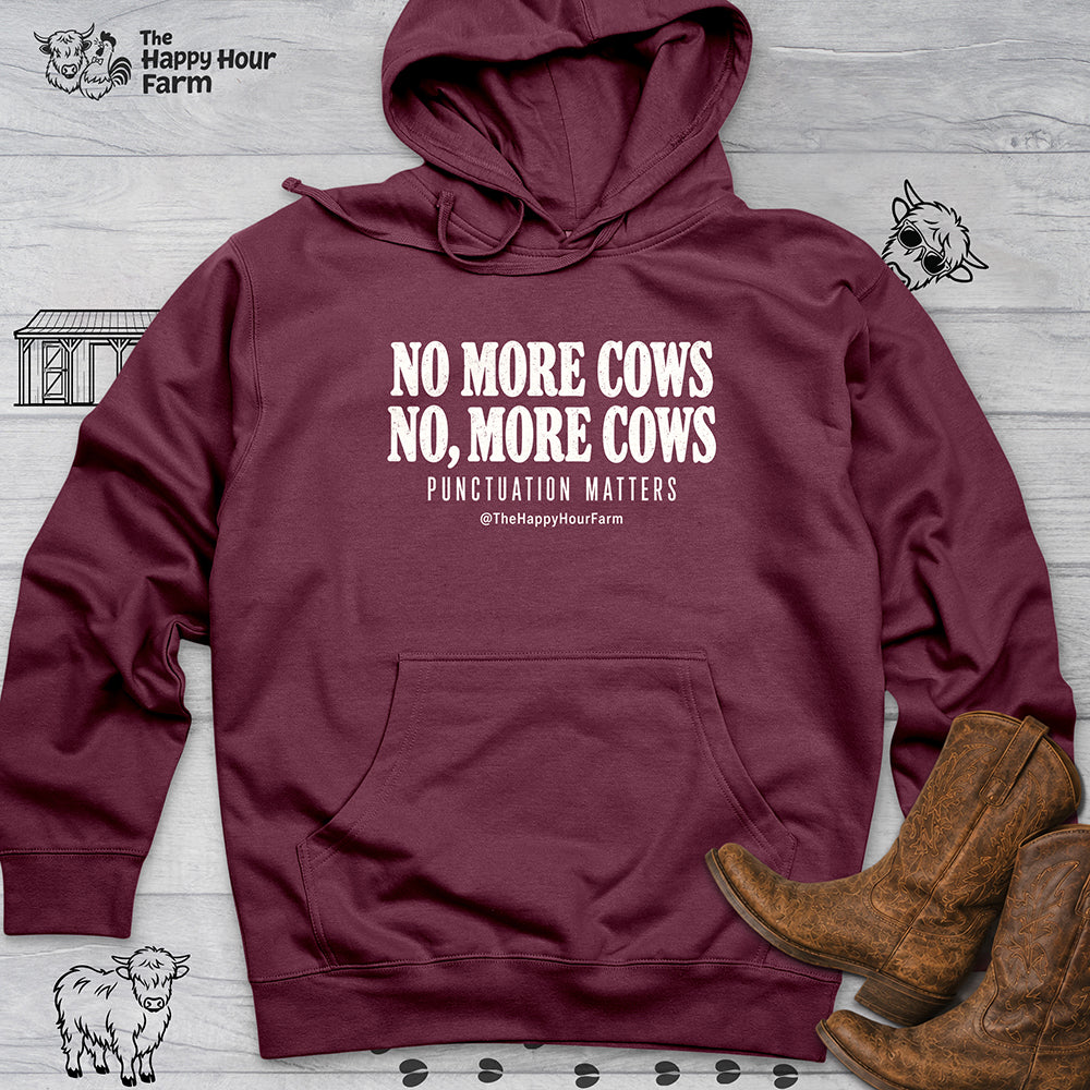 Punctuation Matters Cow Hooded Sweatshirt