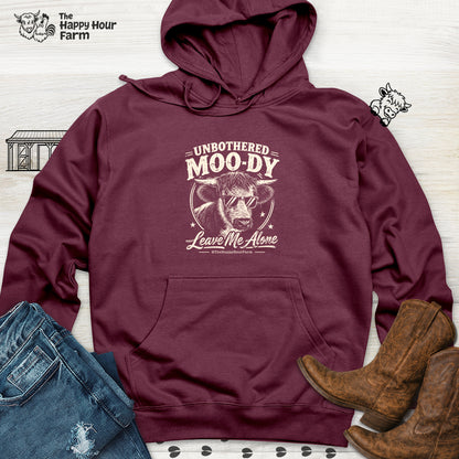 Unbothered Moo-Dy Leave Me Alone Hooded Sweatshirt