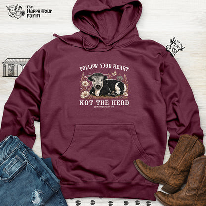 Follow Your Heart Not the Herd Hooded Sweatshirt