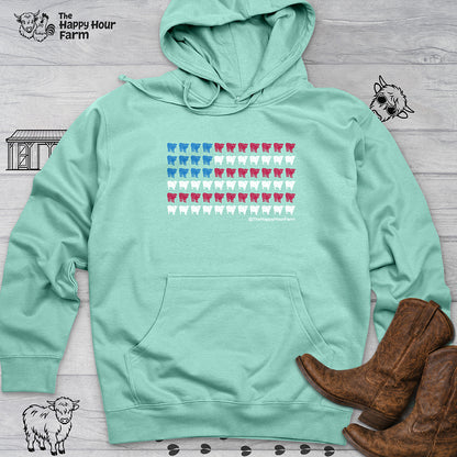American Flag Cows Hooded Sweatshirt