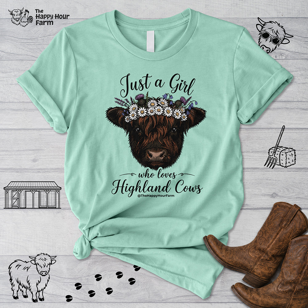 Just a Girl Who Love Highland Cow Unisex Tee