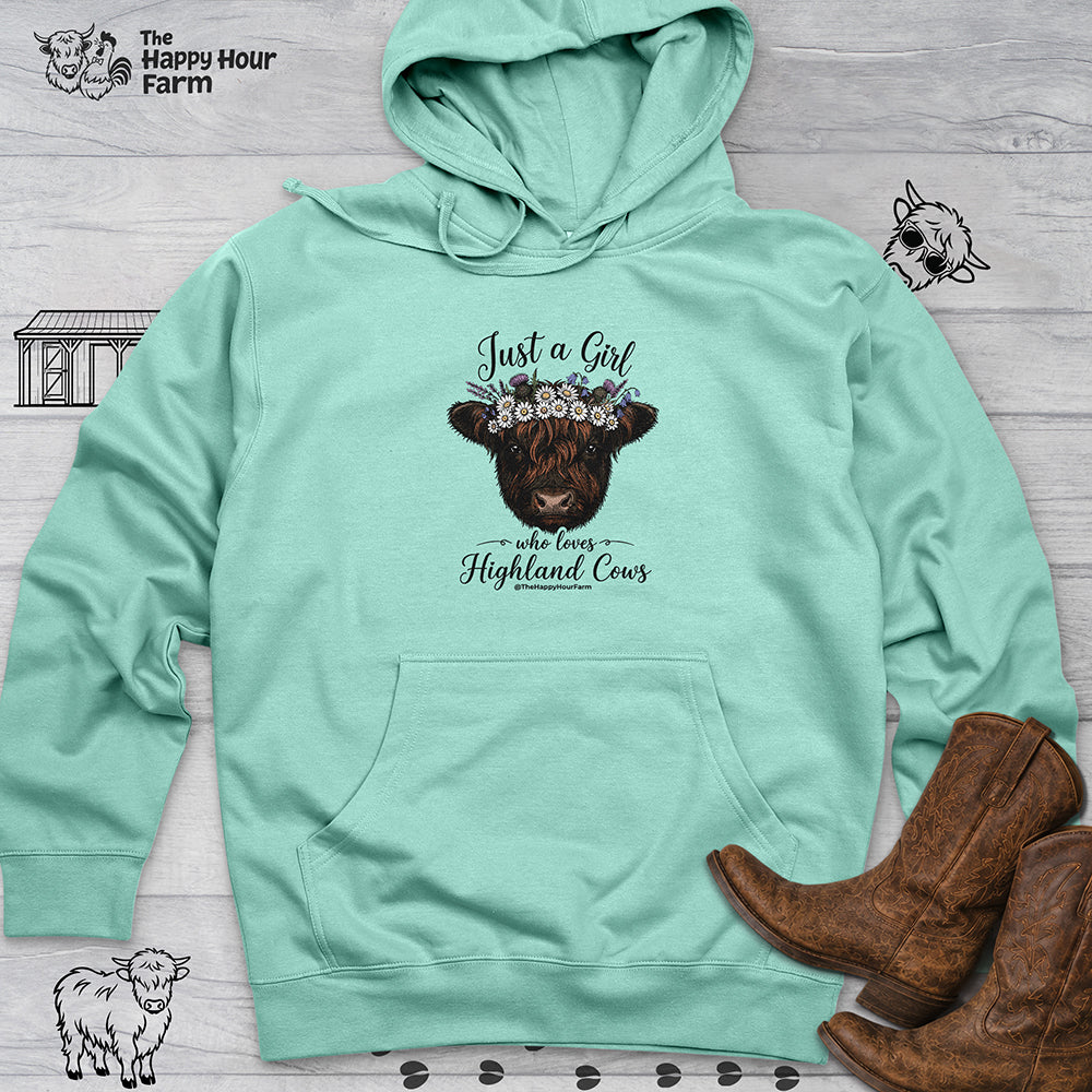 Just a Girl Who Love Highland Cow Hooded Sweatshirt