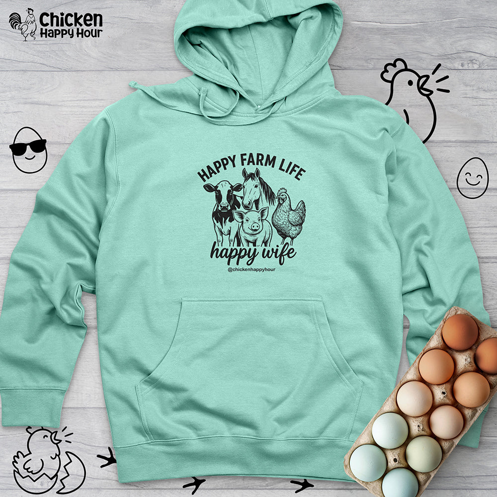Happy Farm Life Happy Wife 01 Hooded Sweatshirt