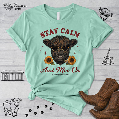 Stay Calm And Moo On Unisex Tee