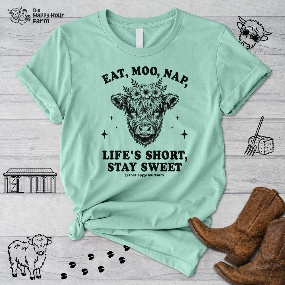 Eat, Moo, Nap Unisex Tee