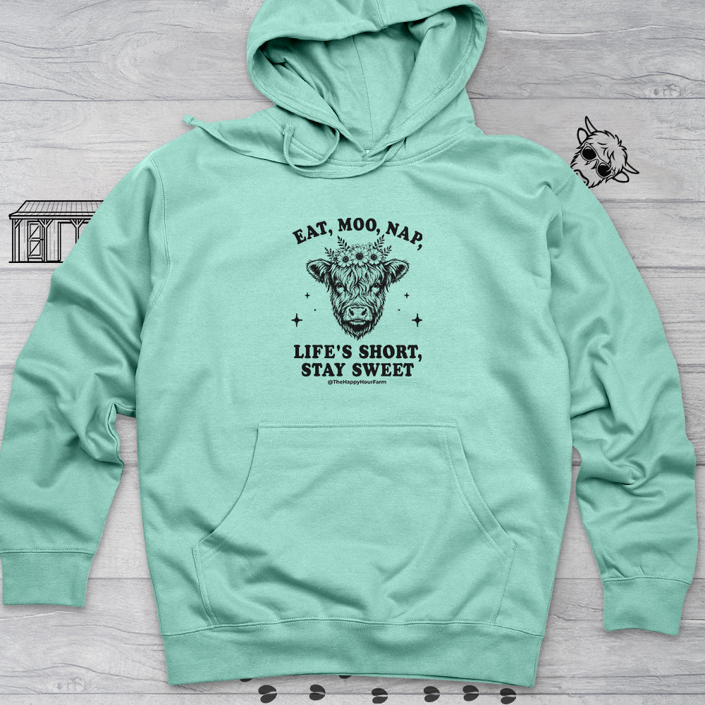 Eat, Moo, Nap Hooded Sweatshirt