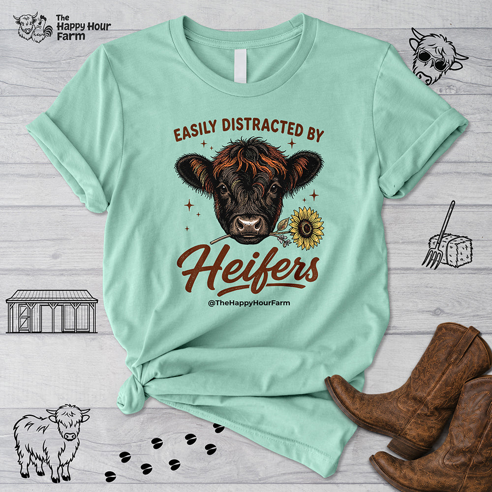 Easily Distracted by Heifer Unisex Tee