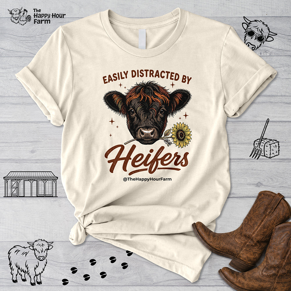 Easily Distracted by Heifer Unisex Tee