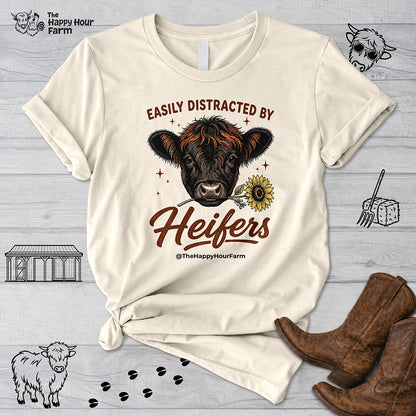 Easily Distracted by Heifer Unisex Tee