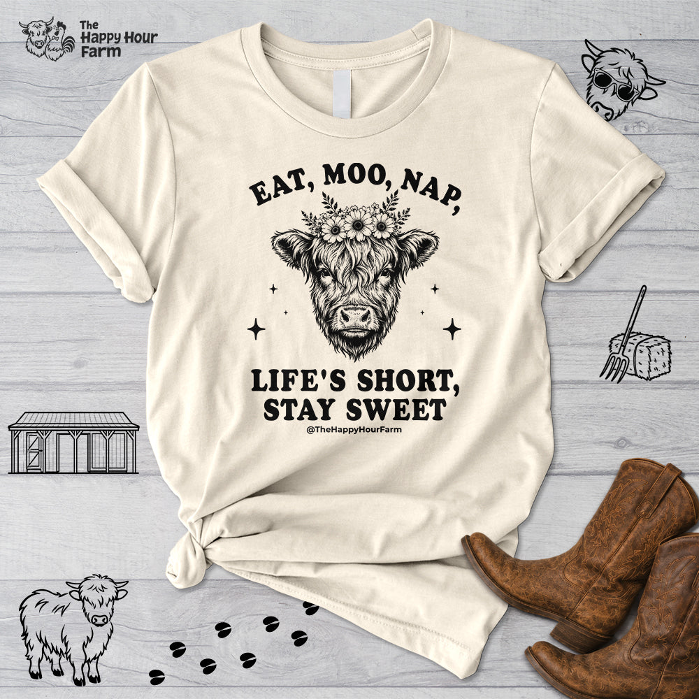 Eat, Moo, Nap Unisex Tee