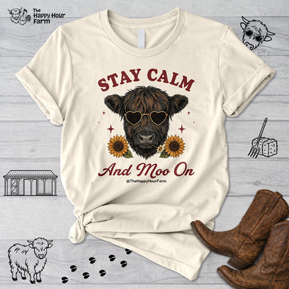 Stay Calm And Moo On Unisex Tee