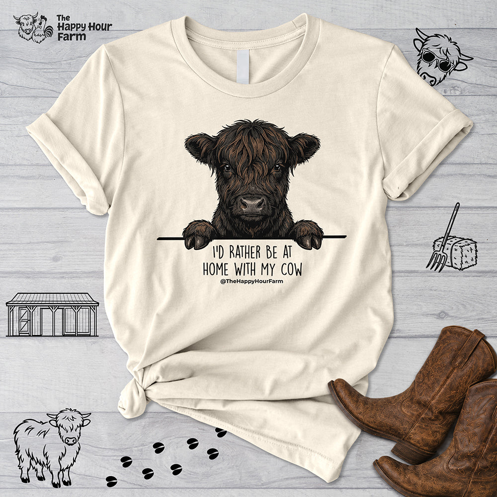 I'd Rather Be at Home With My Cow Unisex Tee