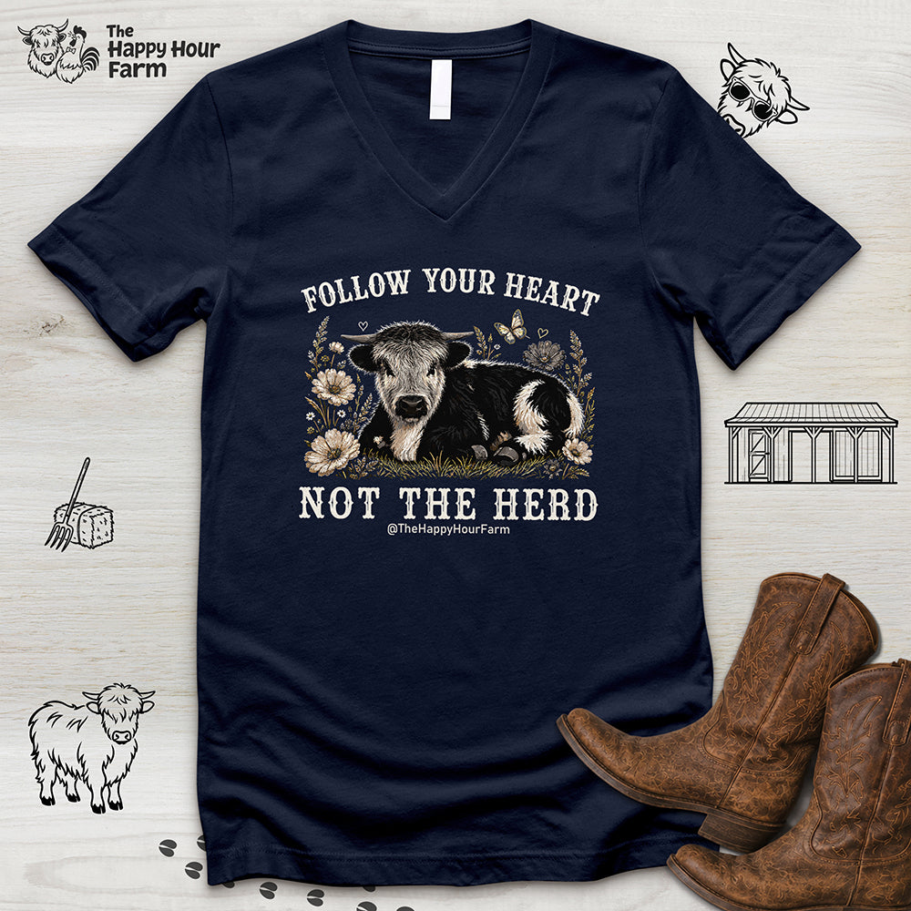 Follow Your Heart Not the Herd V-Neck Tee