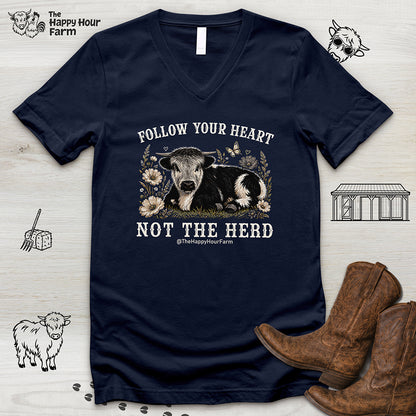 Follow Your Heart Not the Herd V-Neck Tee