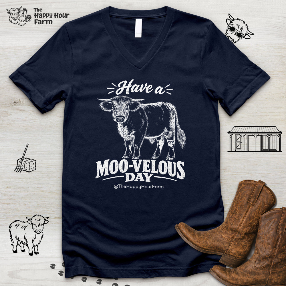 Have a MOO-VELOUS Day V-Neck Tee