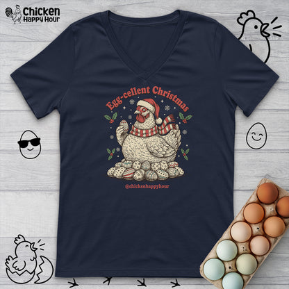 Egg-cellent Christmas V-Neck Tee