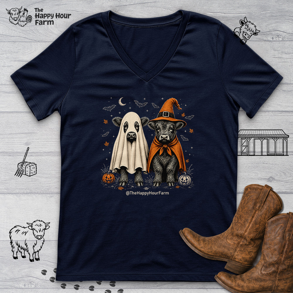Halloween Cow V-Neck Tee