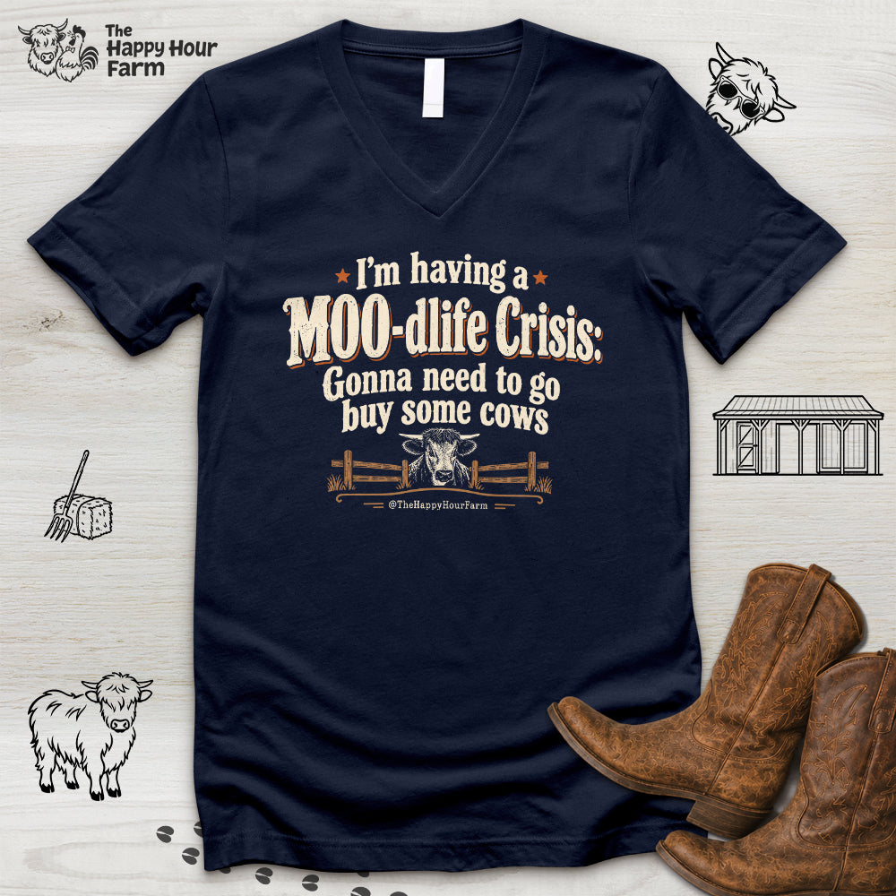 MOO-dlife Crisis V-Neck Tee