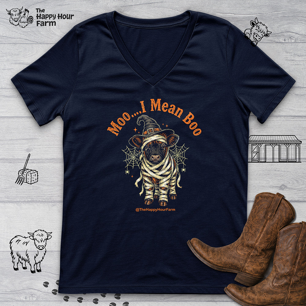 Moo I Mean Boo V-Neck Tee