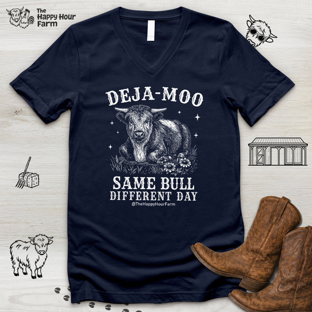 Deja-Moo V-Neck Tee