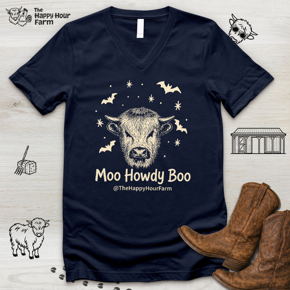 Moo Howdy Boo V-Neck Tee