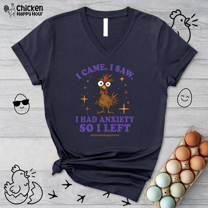 I Came I Saw I Had Anxiety I Left V-Neck Tee