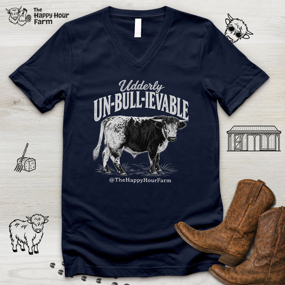 Udderly UN-BULL-IEVABLE V-Neck Tee