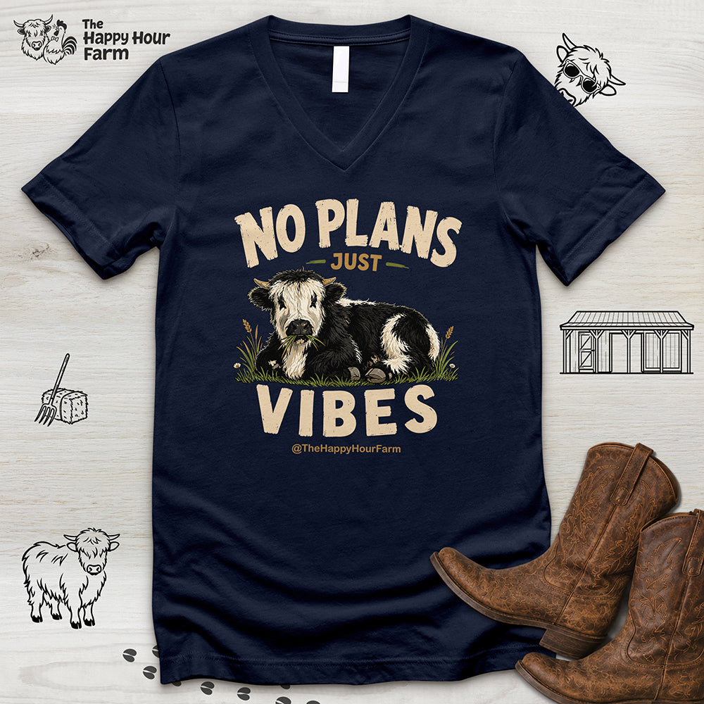 No Plan Just Vibes V-Neck Tee